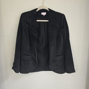 Pink Lily black blazer soft velvety texture size medium